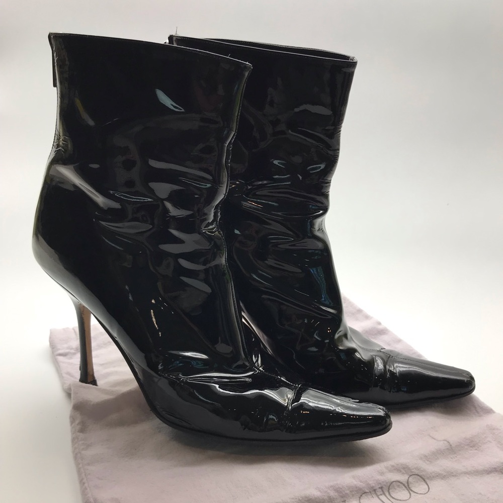 Authentic Jimmy Choo patent leather black boots